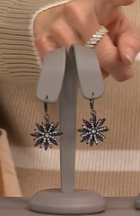 Joan Rivers Gun Metal Layered Starburst Leverback Earrings