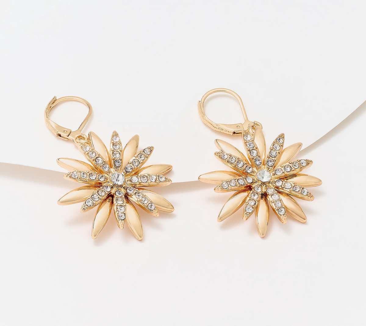 Joan Rivers Layered Starburst Leverback Goldtone Earrings