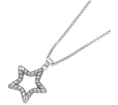 Or Paz Sterling Silver Textured Star Pendant w/Chain