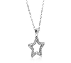 Or Paz Sterling Silver Textured Star Pendant w/Chain
