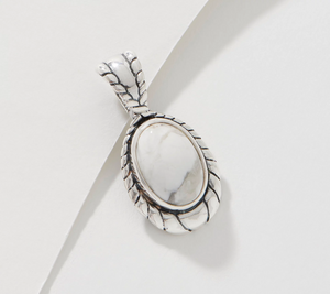 American West Sterling Oval Howlite Gemstone Rope Border Enhancer