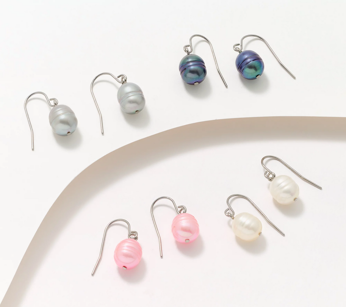Honora Cultured Pearls Boxed Set of 4 Classic Wire Drop Earrings