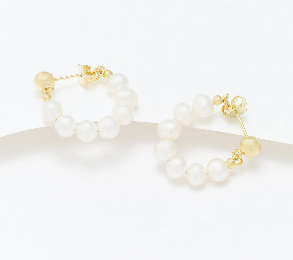 Honora Cultured Pearl Fluid Gold-tone Sterling silver Hoop Earrings