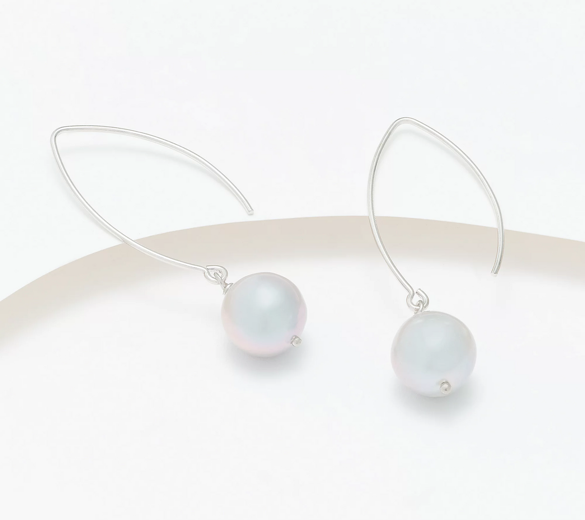 Honora Cultured Pearl French Wire Drop Sterling Silver Earrings