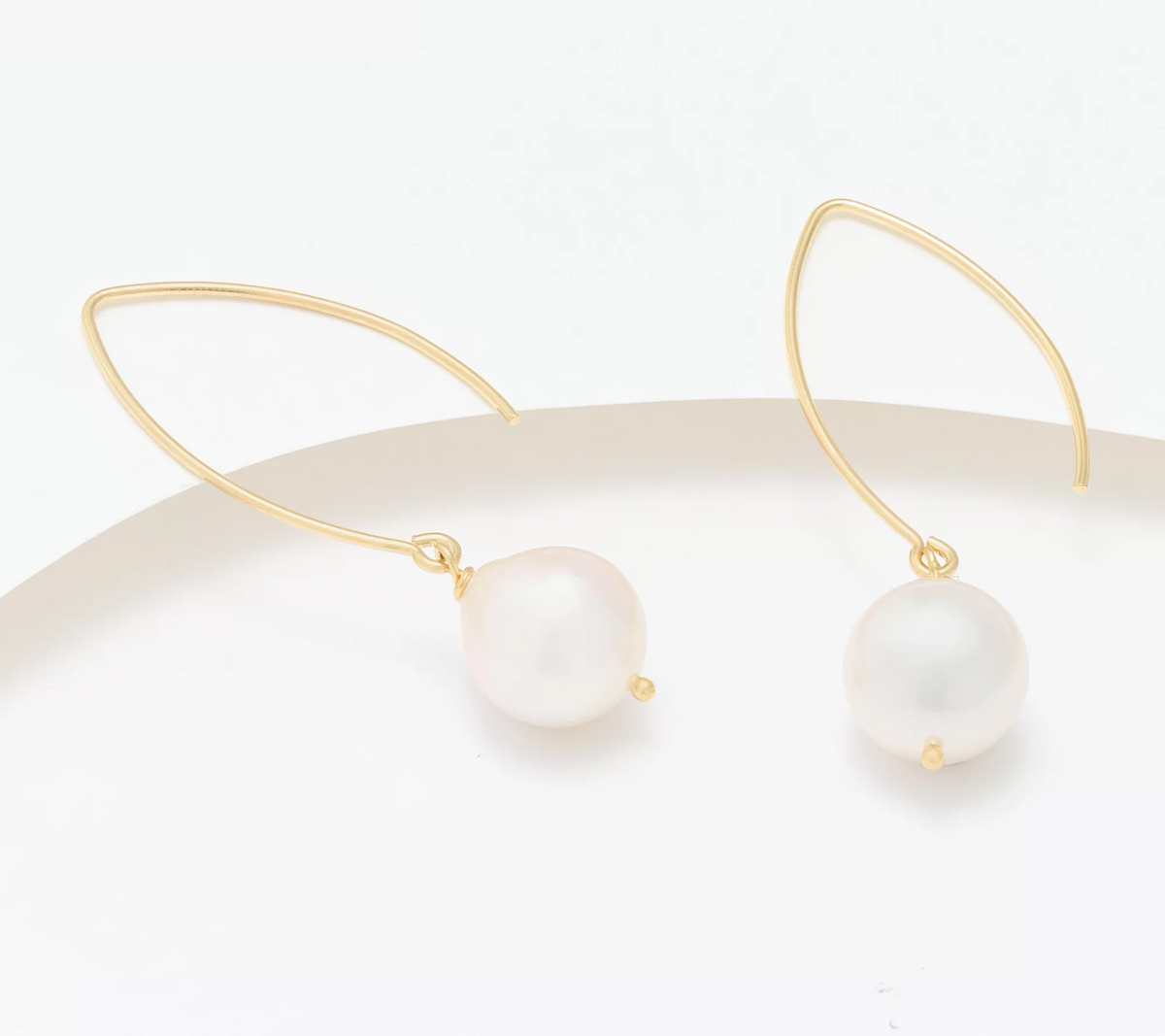 Honora Cultured Pearl French Wire Drop Gold-clad Sterling Silver Earrings