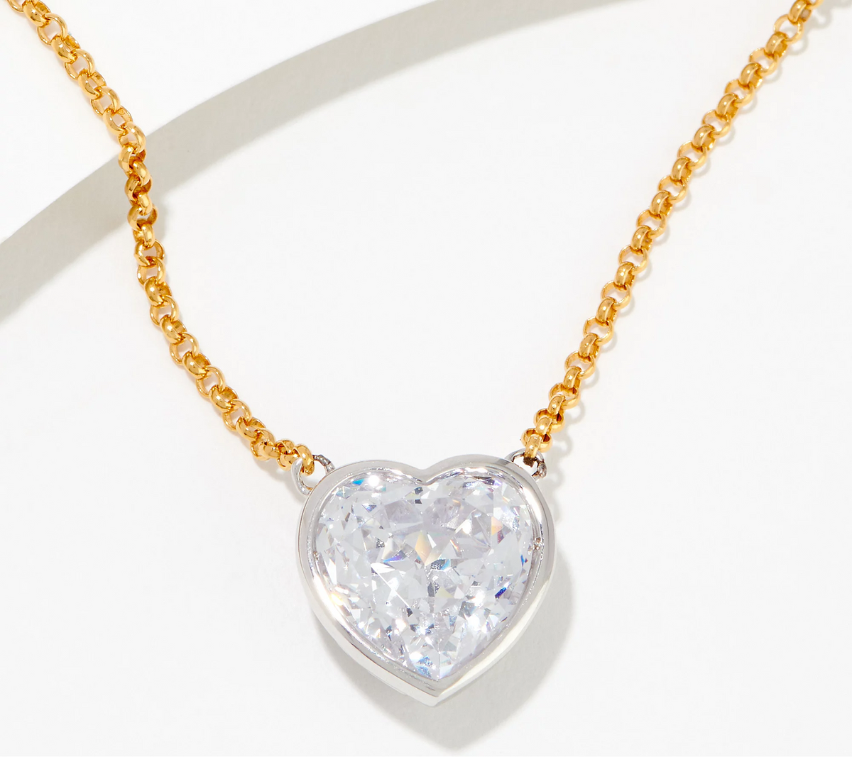 Diamonique x Jennifer Miller SS 100 Facet Heart Necklace