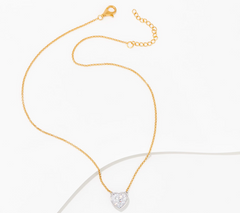 Diamonique x Jennifer Miller SS 100 Facet Heart Necklace