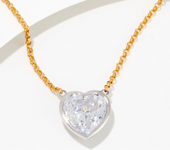 Diamonique x Jennifer Miller SS 100 Facet Heart Necklace