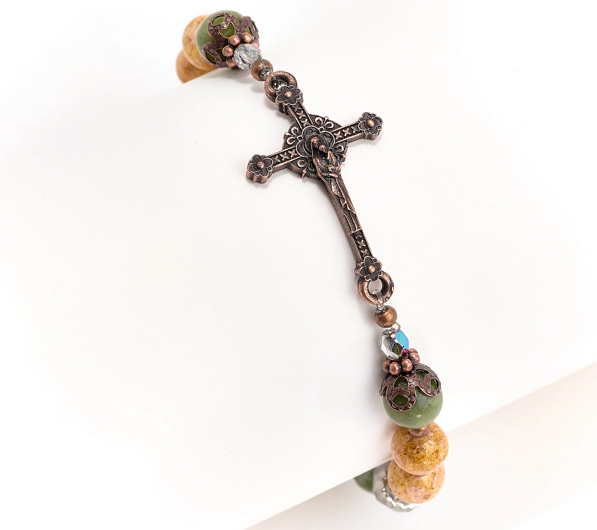 Connemara Marble Bronzetone Mother of God Bracelet