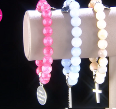 T. Jazelle x Kim Gravel Gemstone Beaded Faith Charm Bracelet, Average/large