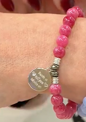 T. Jazelle x Kim Gravel Gemstone Beaded Faith Charm Bracelet, Average/large
