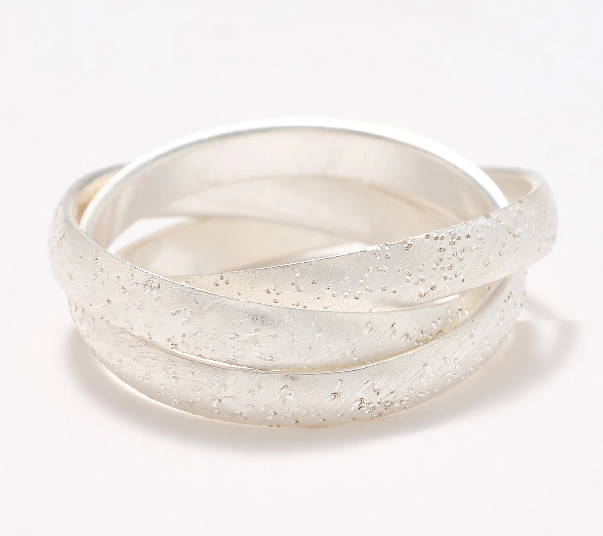 UltraFine 950 Silver Polished or Textured Rolling Ring Size 6