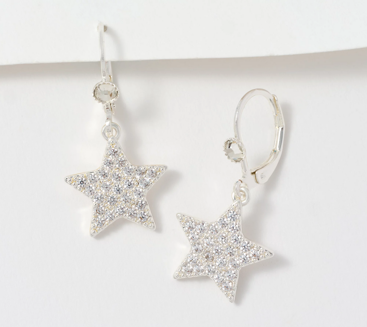 Kirks Folly Super Star Leverback Silver Tone Earrings
