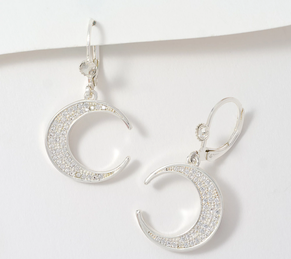 Kirks Folly Super New Moon Lever back Silver Tone Earrings