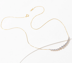 Fire Light Lab Grown Curved Diamond 14K Gold Necklace