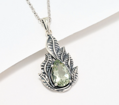 Collar con colgante de hoja de rosa de Francia en forma de pera de plata esterlina de Or Paz, 45,7 cm