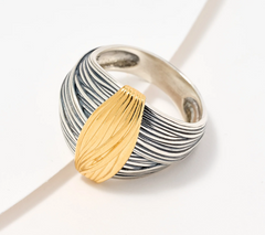 Or Paz Two-Toned Sterling & 14K Plated Wrapped Wire Ring Size 9