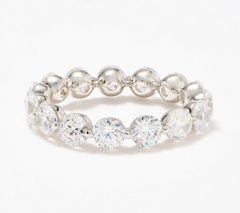 Diamonique Sterling Silver Floating Bezel Round-Cut Eternity Ring Size 10