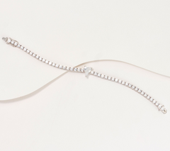 Diamonique x Jennifer Miller Signature Heart Sterling Silver Tennis Bracelet Small 6-3/4"