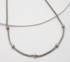 Diamonique Italia Sterling Silver Popcorn Station Necklace