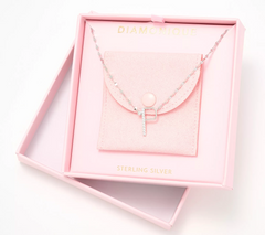 Diamonique Rhodium Plated Sterling Silver "P" Initial Necklace