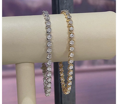 Affinity Diamonds "S" Link Tennis White Tone 14K Gold Bracelet, Avg