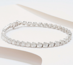 Affinity Diamonds "S" Link Tennis White Tone 14K Gold Bracelet, Avg