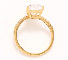 Diamonique x Jennifer Miller Gold Over Sterling Silver Signature Heart Ring Size 9
