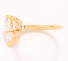 Diamonique x Jennifer Miller Gold Over Sterling Silver Signature Heart Ring Size 9