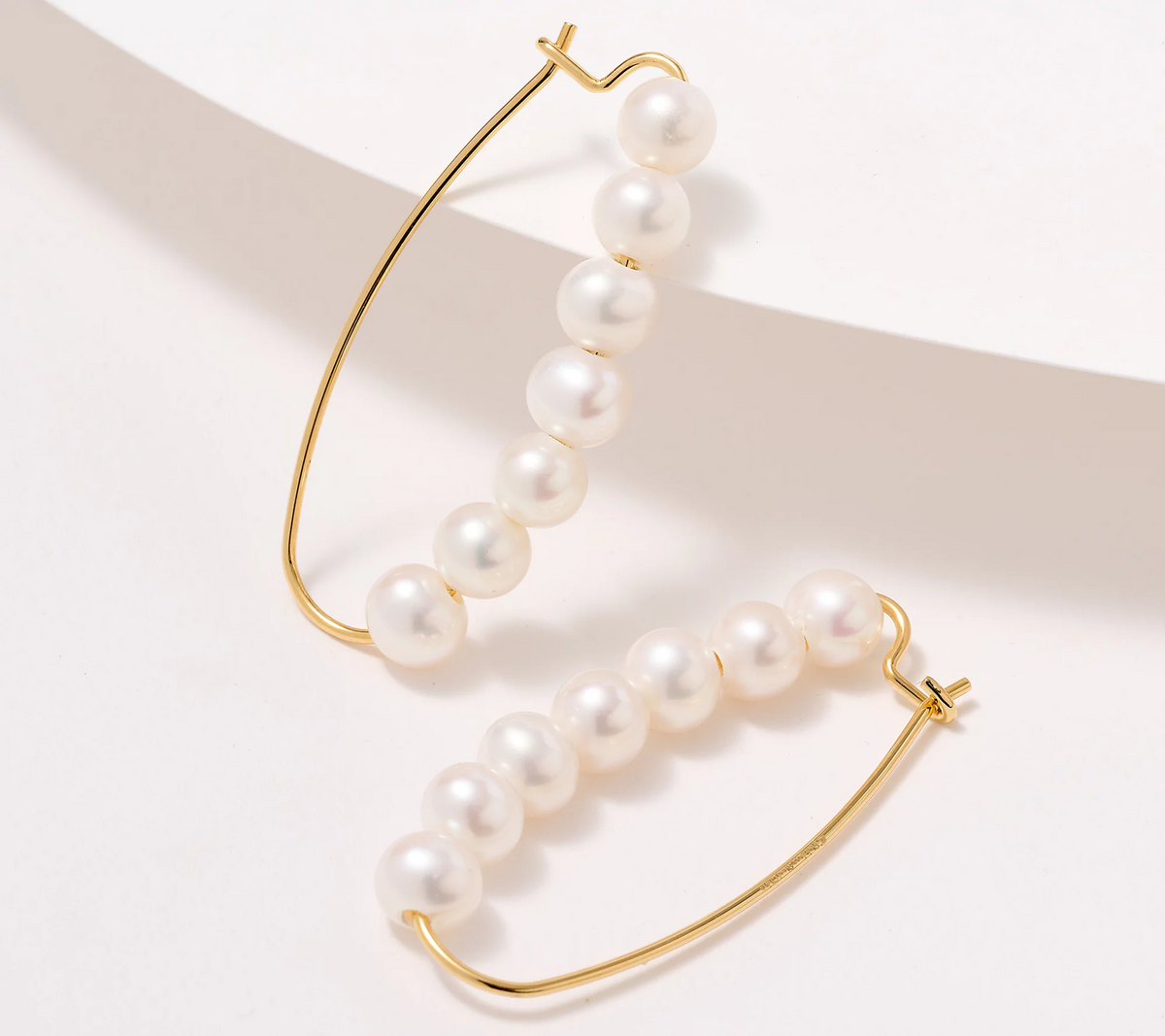 Honora Gold Tone Cultured Pearl Stainless Steel Wire Earring