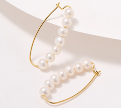 Honora Gold Tone Cultured Pearl Stainless Steel Wire Earring