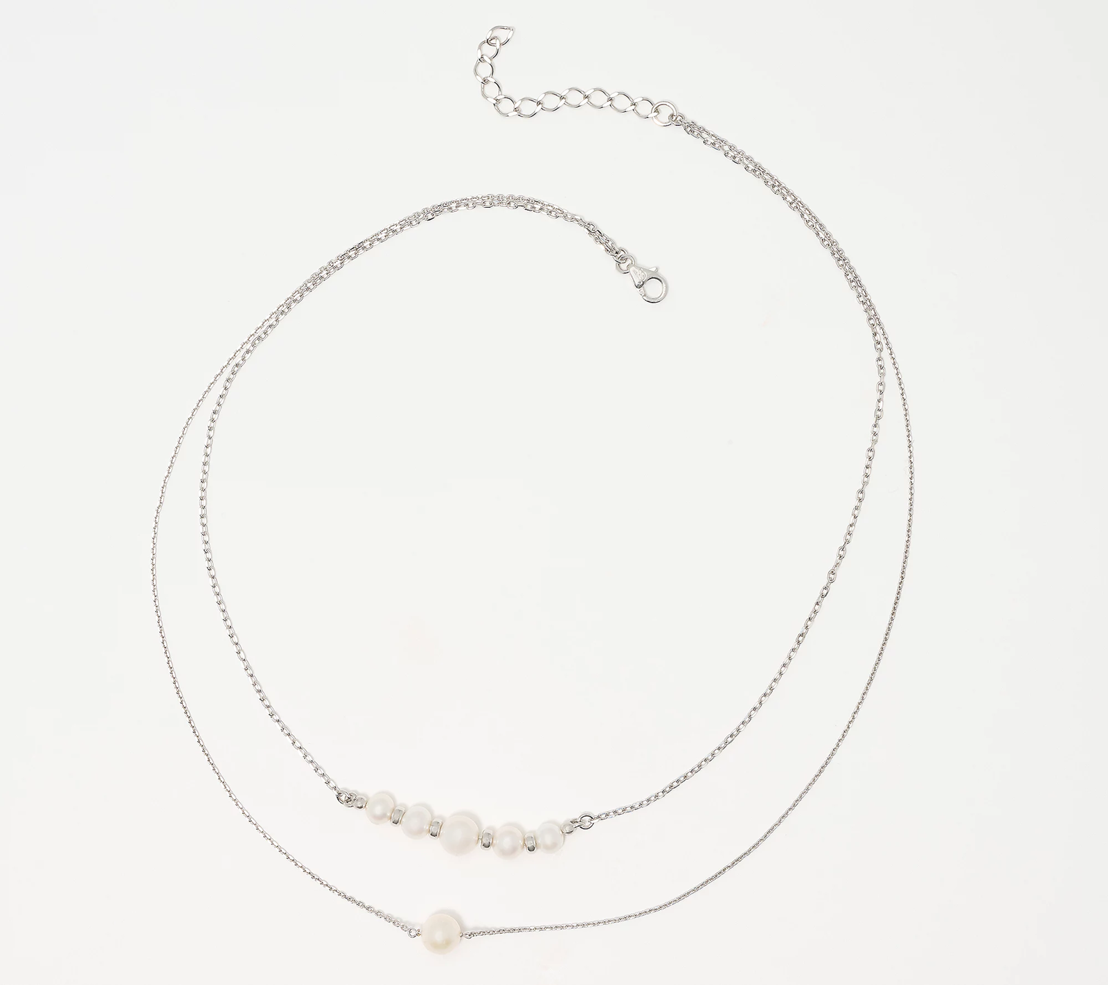 Honora Two Strand Cultured Pearl Necklace, Sterling Silver