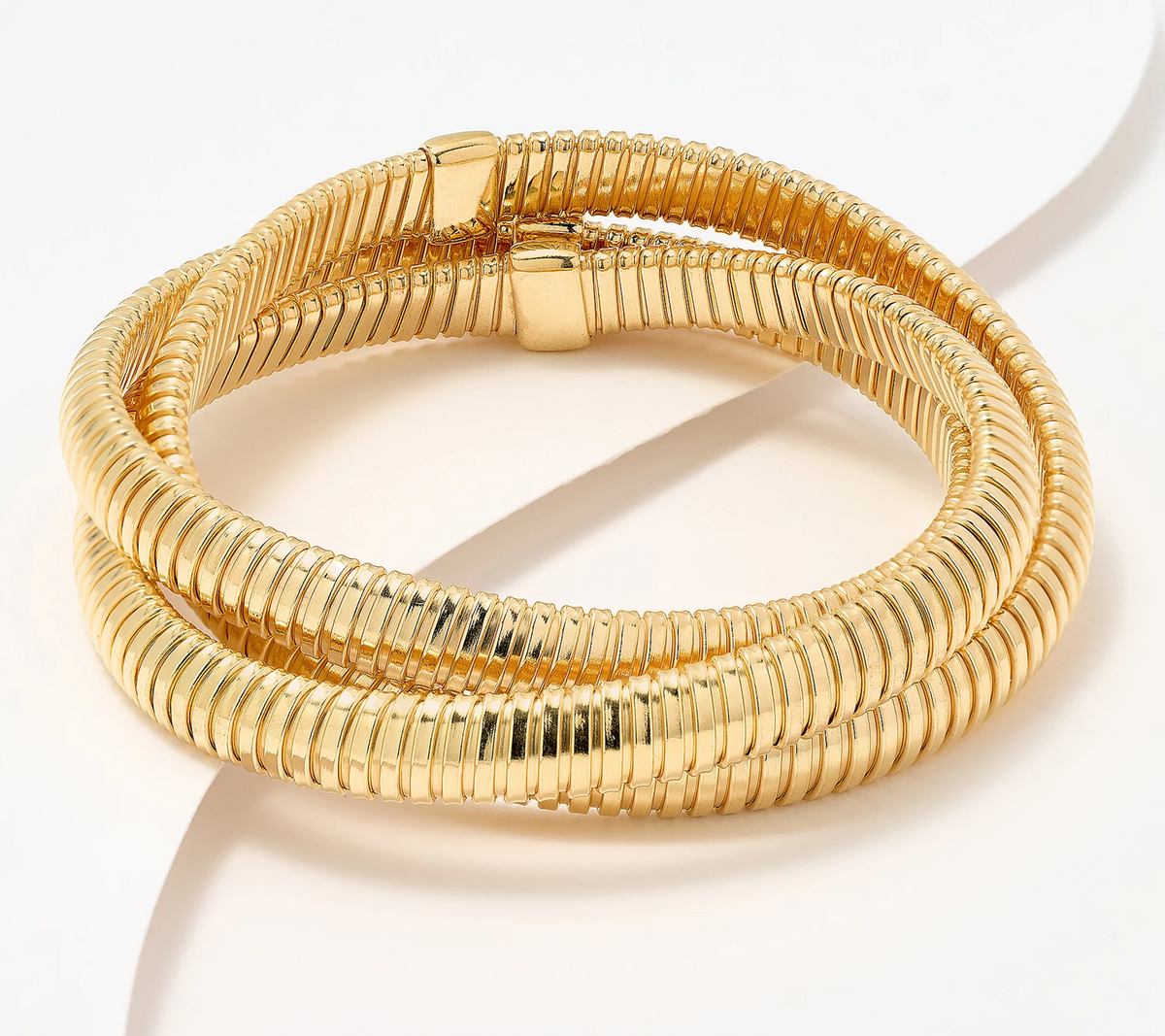 UltraFine 950 Silver 3-Strand Gold Clad Rolling Tubogas Bracelet Avg