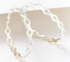 Joan Rivers Diamond-Shape Openwork Silver tone Hoop