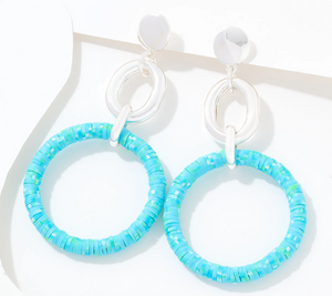 Joan Rivers Silver Tone Turquoise  Color Drama Statement Drop Earrings