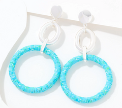 Joan Rivers Silver Tone Turquoise  Color Drama Statement Drop Earrings