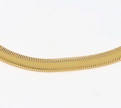 Kirks Folly Sheer Elegance Herringbone Gold Tone Flat Chain Necklace