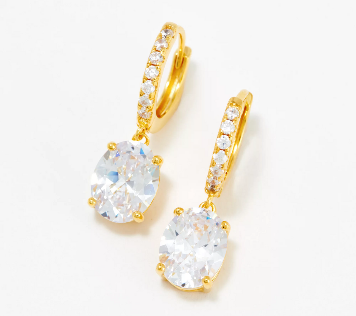 Diamonique Gold-Over Sterling Silver Dangling Drop Earrings