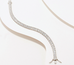 Diamonique Classics Sterling Silver Princess Channel Set Bracelet Avg