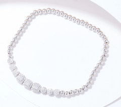 Diamonique x Kathy Levine Sterling Silver Antiquity Stretch Bracelet Avg/Large