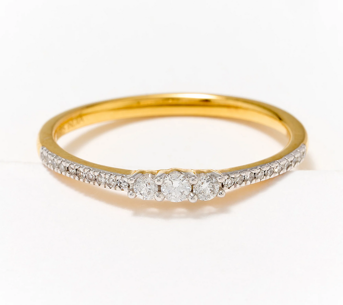 Affinity Sterling Silver Goldclad Triple Stone Stacking Ring, Size 9
