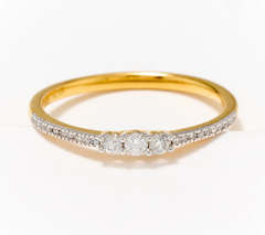 Affinity Sterling Silver Goldclad Triple Stone Stacking Ring, Size 9