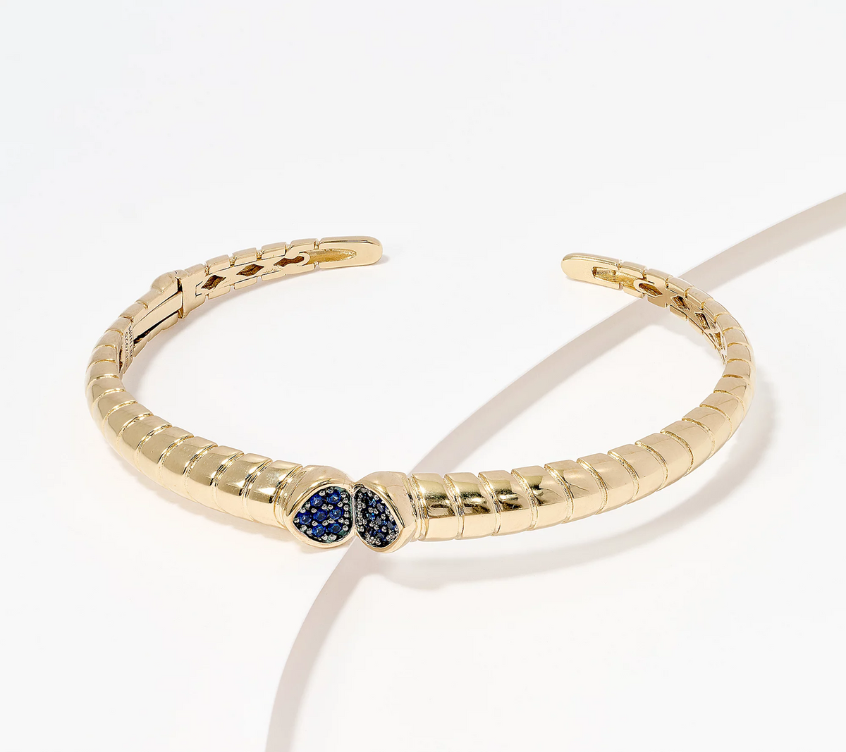 Diamonique x Amy Stran Gold Over Sterling Silver Pave Accent Bangle, Avg