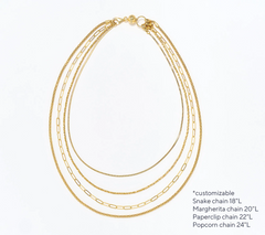 UltraFine 950 Silver Goldclad Interchangeable 4 Chain Necklace