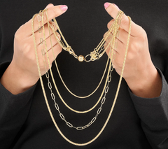 UltraFine 950 Silver Goldclad Interchangeable 4 Chain Necklace