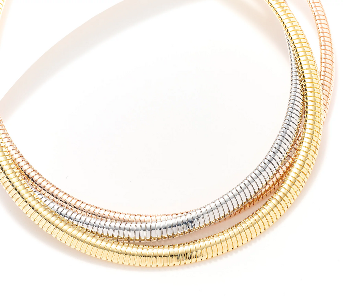 David Markstein Tri Tone Bronze Three Strand Magnetic Necklace