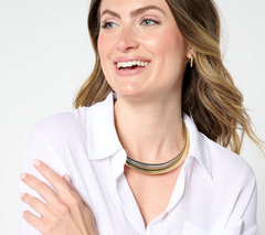 David Markstein Tri Tone Bronze Three Strand Magnetic Necklace