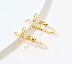David Markstein 18K Gold-Plated Sterling Silver Inspirational "Hope" Hoop Earrings