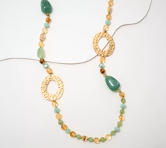 Susan Graver Long Mint Beaded Statement Necklace
