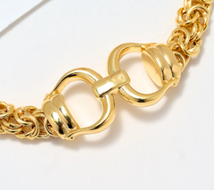 Pulsera bizantina de plata esterlina en tono dorado de David Markstein con eslabones ovalados, tamaño promedio